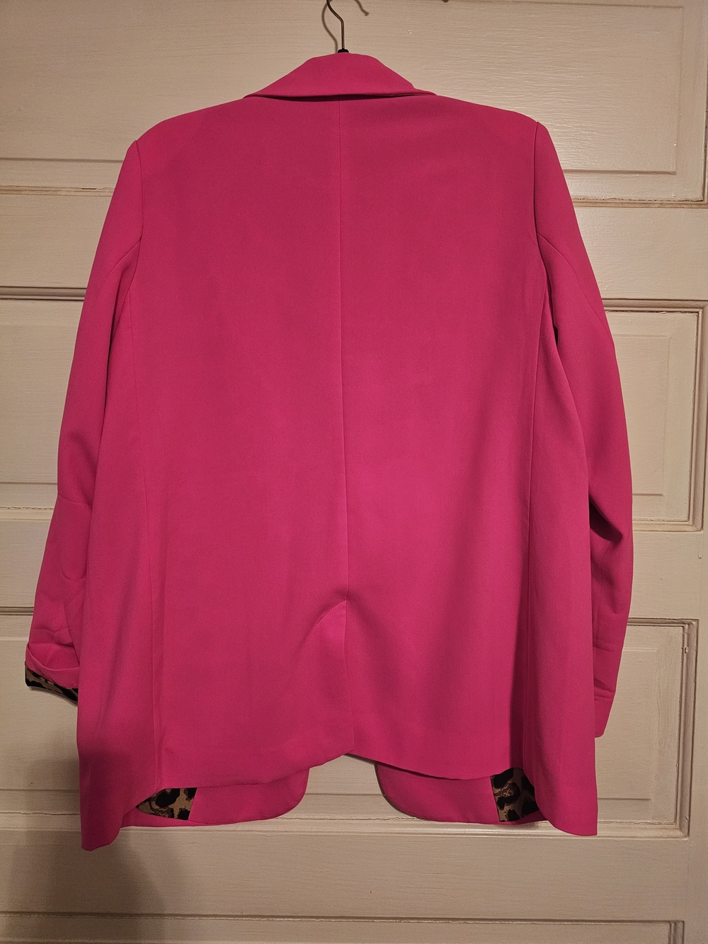 JODIFL Hot Pink Women's Blazer with Leopard Print Lining - Picture 8 of 9